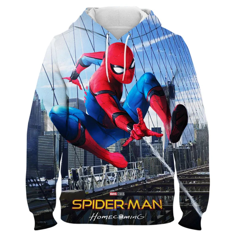 Худи с 3D-принтом Человека-паука для детей Повседневная Толстовка мужчин и женщин