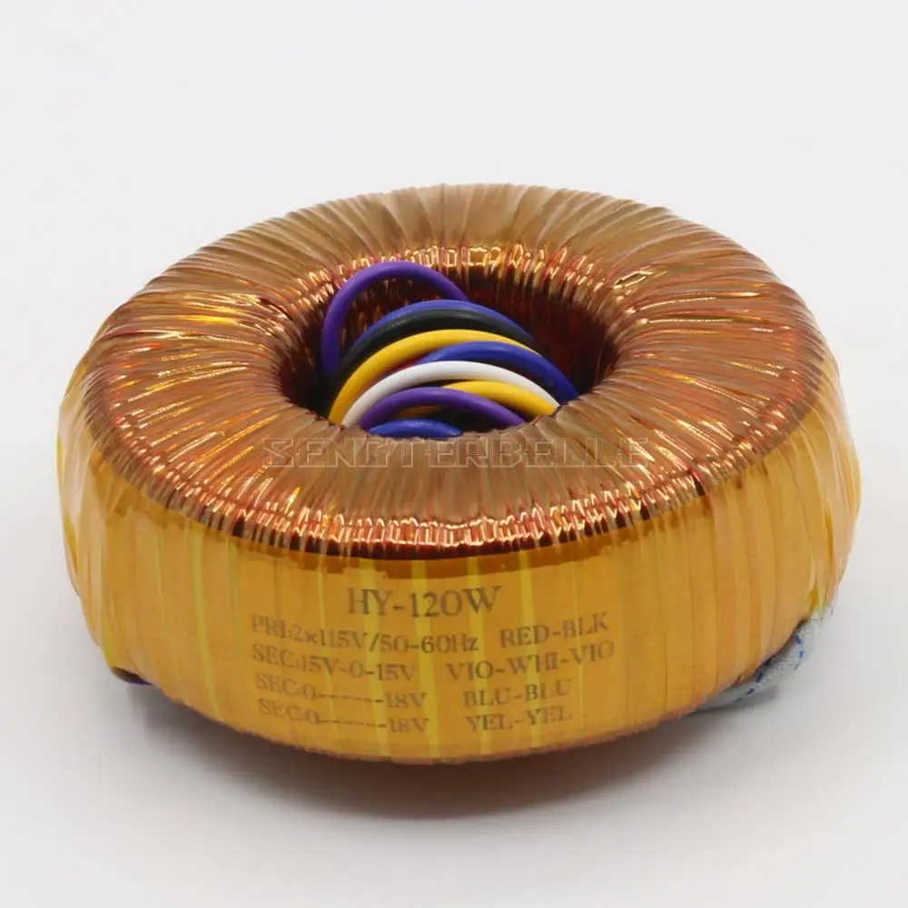 

120W (120VA) Pure Copper Toroidal Transformer Output: 15V-0-15V 0-18V*2 For Audio Power Amplifier
