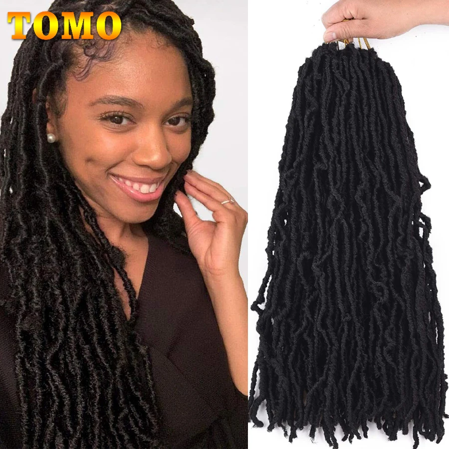 

TOMO Faux Locs Crochet Hair 18 24 Inch Synthetic Goddess Locs Crochet Braids 21 Roots Curly Wavy New Soft Locs Braiding Hair