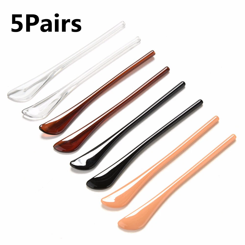 

10pcs=5Pair Metal Glasses Thin Leg Eyeglass Round Holder Sleeve Anti Slip Slim Hole Soft Silicone Prevent Allergies Ear Hooks