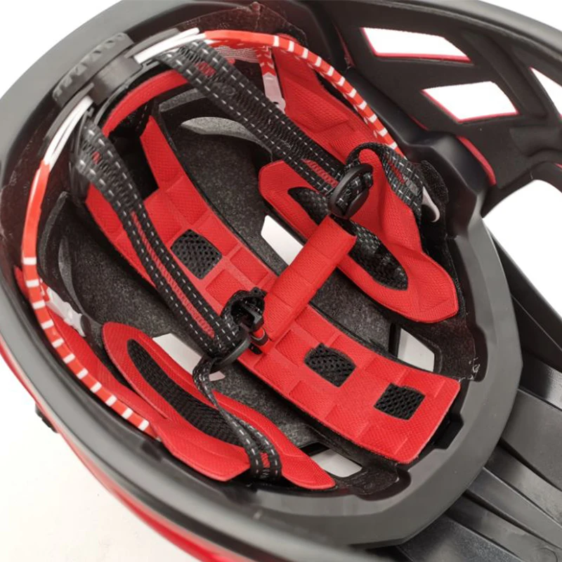 

Red bicycle helmet for Adult Men Women fullface mtb cycling helmet visor mountain bike helmet full face dh downhill accesorios