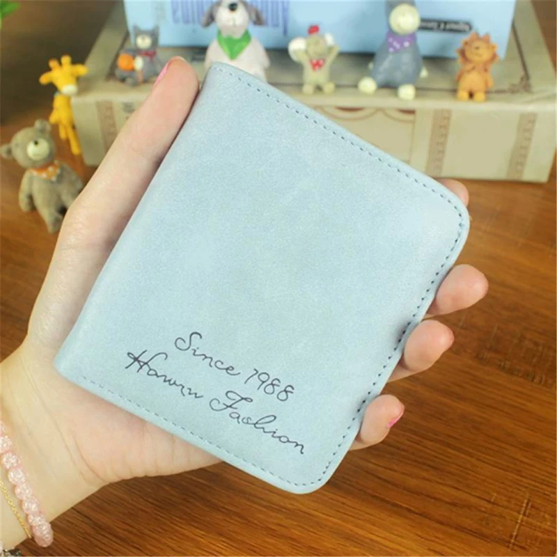 

Thin Style Women Wallets Zipper Hasp Blue Soft Leather Ladies Card Holder Slim Purse Female Wallet Small HOT