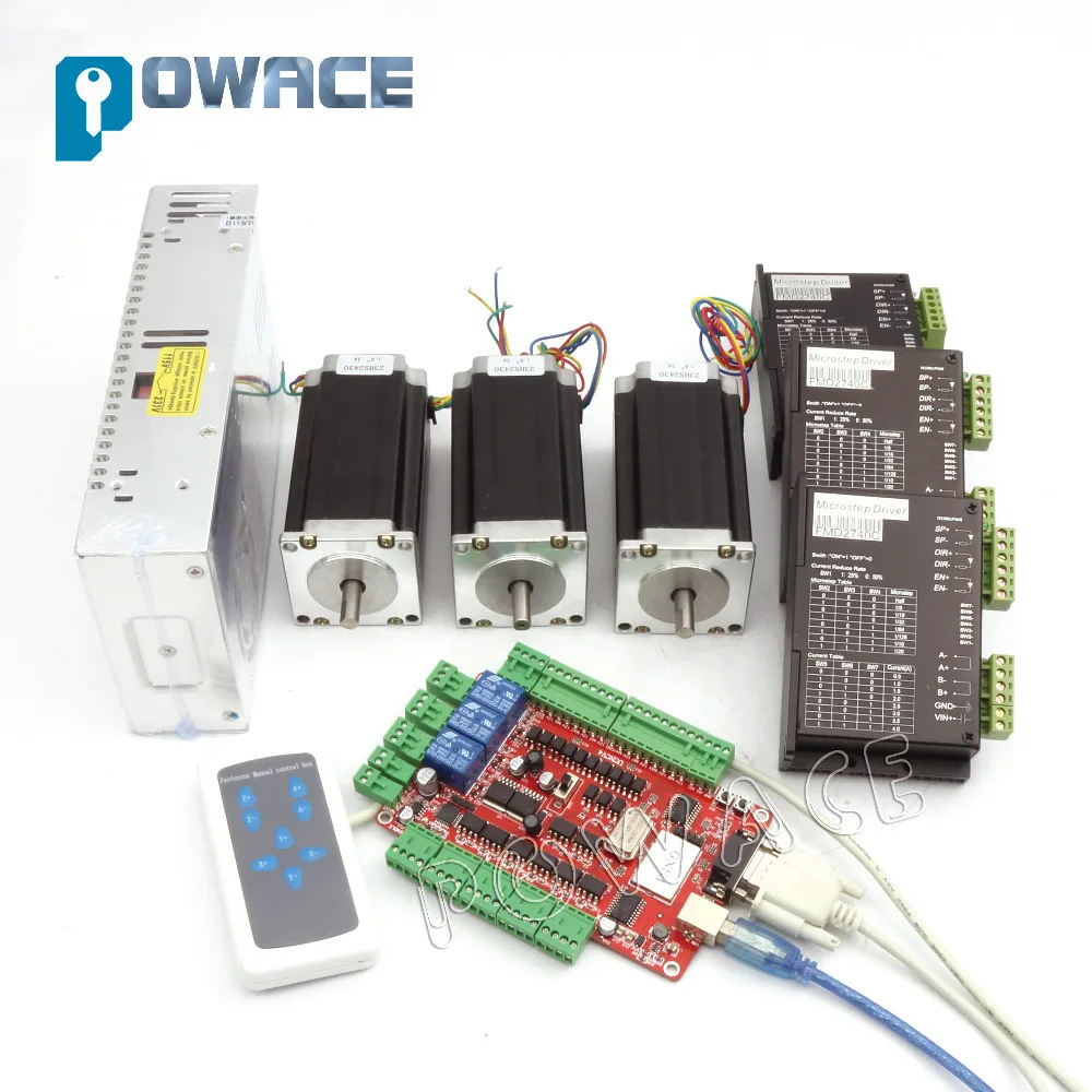 Новые товары! Двухвальный шаговый двигатель USBCNC NEMA23 425oz-in,112 мм, 3A и драйвер FMD2740C 4A 24V/DC