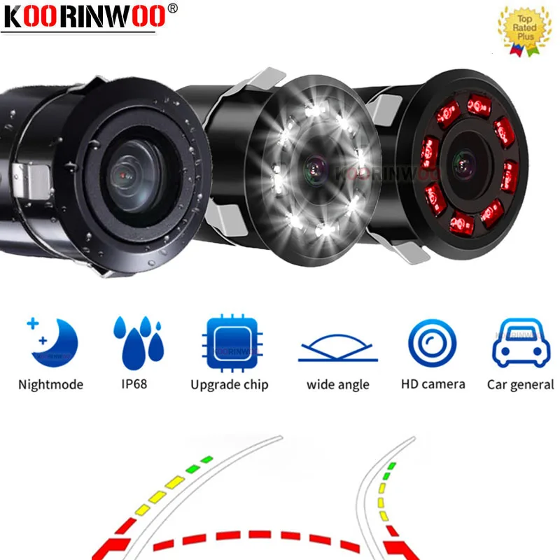 Koorinwoo Night Vision Car Parking Intelligent System For Car Rear View Camera Dynamic Track Camara For Car Monitor Andriod DVD