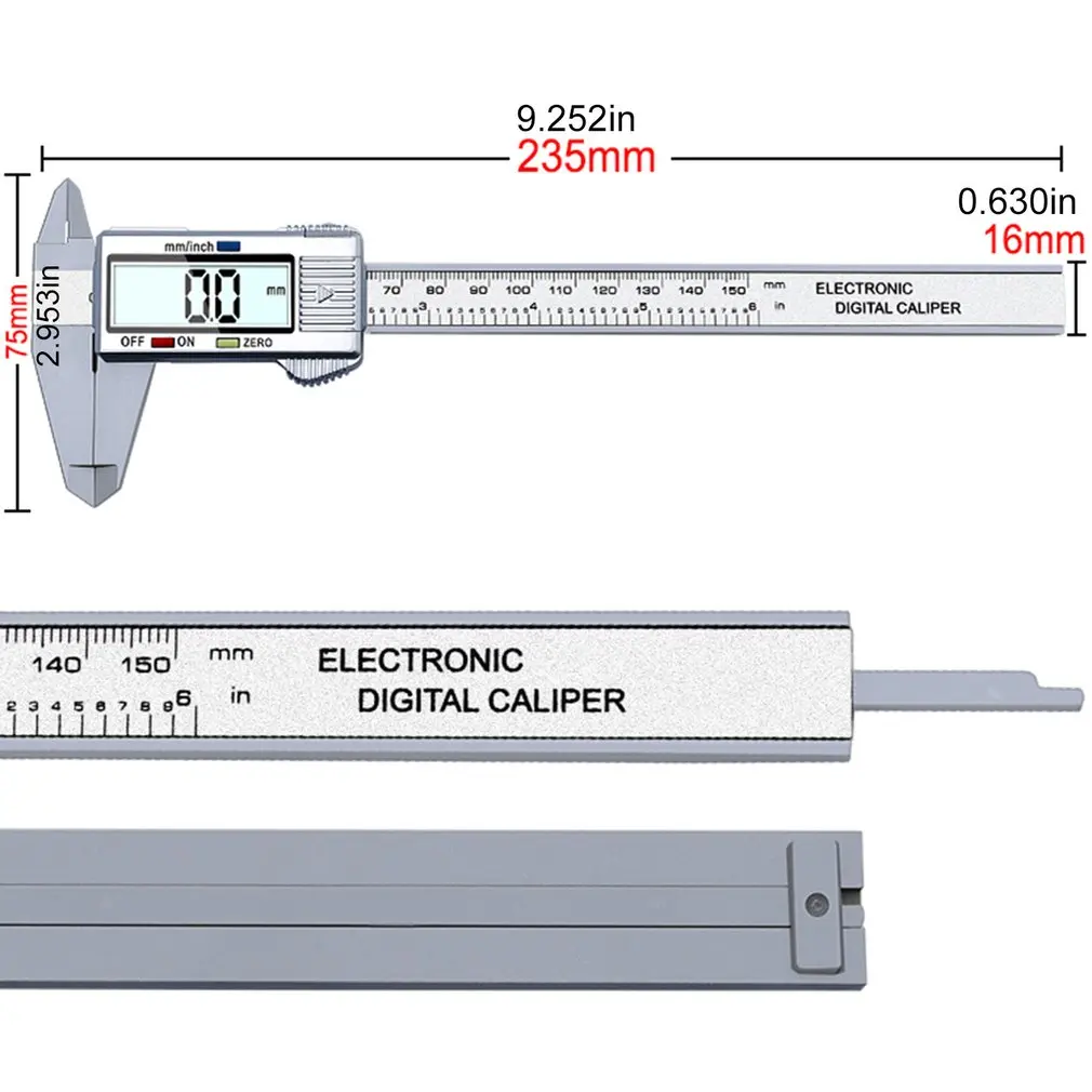 

0-150mm LCD 150mm Digital Electronic Carbon Fiber Vernier Caliper Gauge Micrometer Model Precision Vernier Caliper