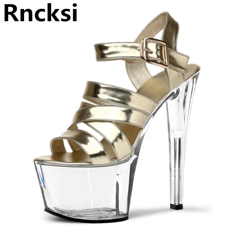 

Rncksi Women Wedding Party Girl Sexy 17cm High Heels Sandals Peep Toe Sexy Platform Pole Dance Party Dress Sandals