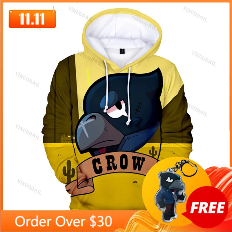 

Crow Shooter Kids Hoodie Shooting Game Spike 3D Print Sweatshirt Tops Boys Girls Browlerss Cartoon Star, Tops Teen Clothes