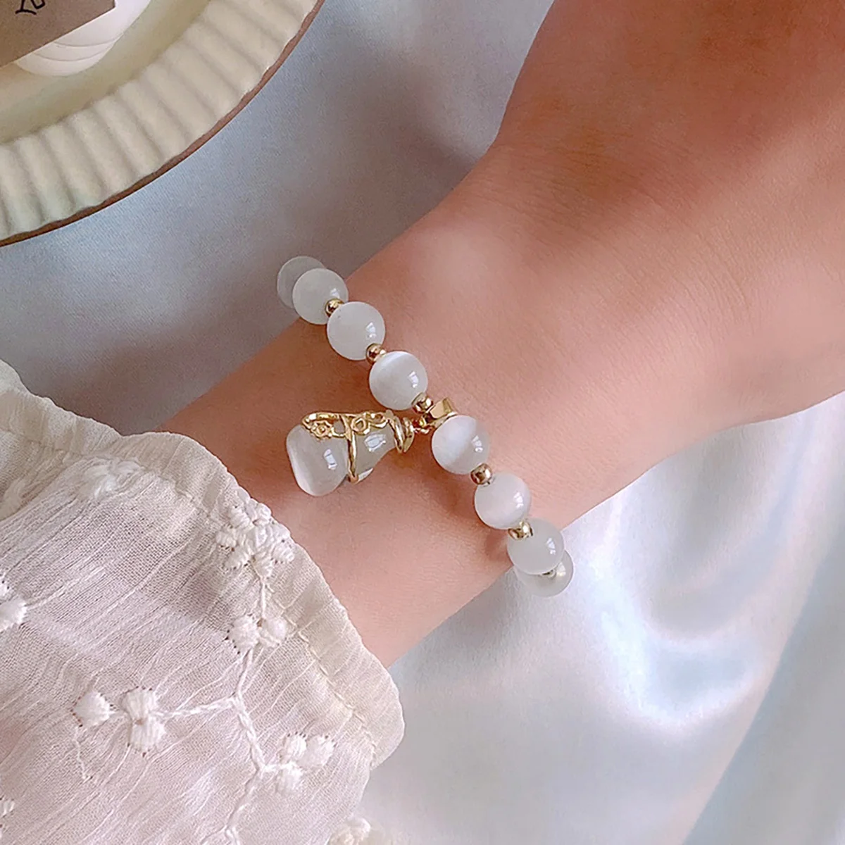 

Halloween decoration 2021 Trendy Small Fresh All-match Women's Opal Bracelet Lucky Gourd Pendant Temperament New Korean Bracelet