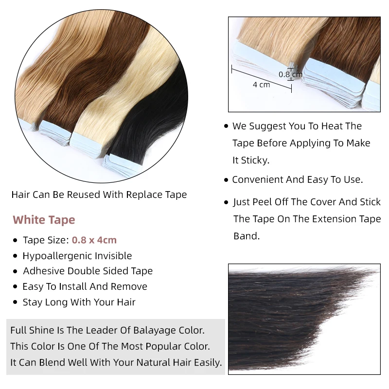 QHP волосы Remy человеческие для наращивания 2g/stand 20шт./упак. лента в волосах уток