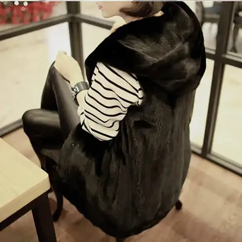 Женская одежда жилет с капюшоном из искусственного меха куртка на осень и зиму