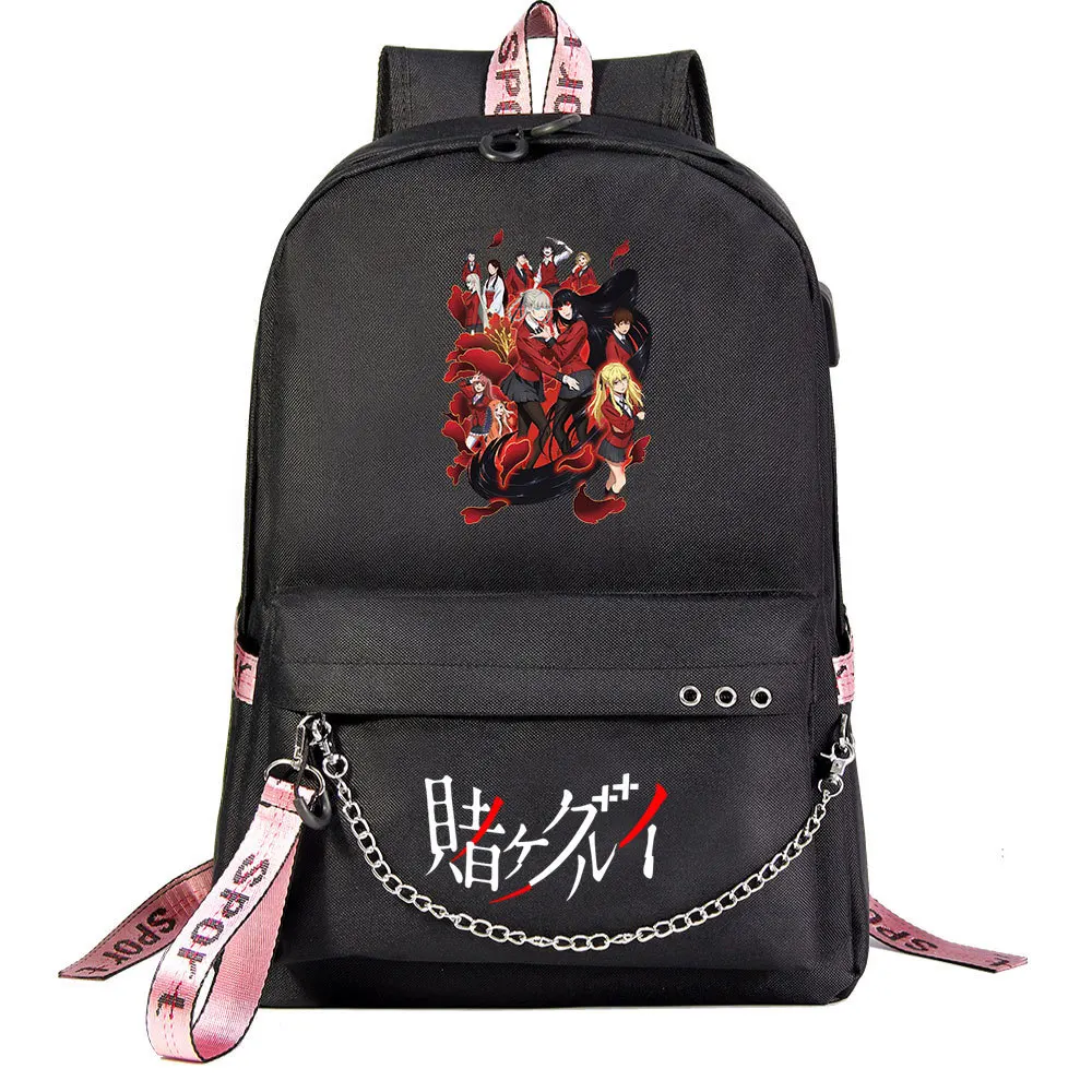 

Kakegurui Jabami Yumeko Cosplay Men's Backpack Women Canvas Backbag Large Capacity Travel Bags Laptop Mochila Feminina