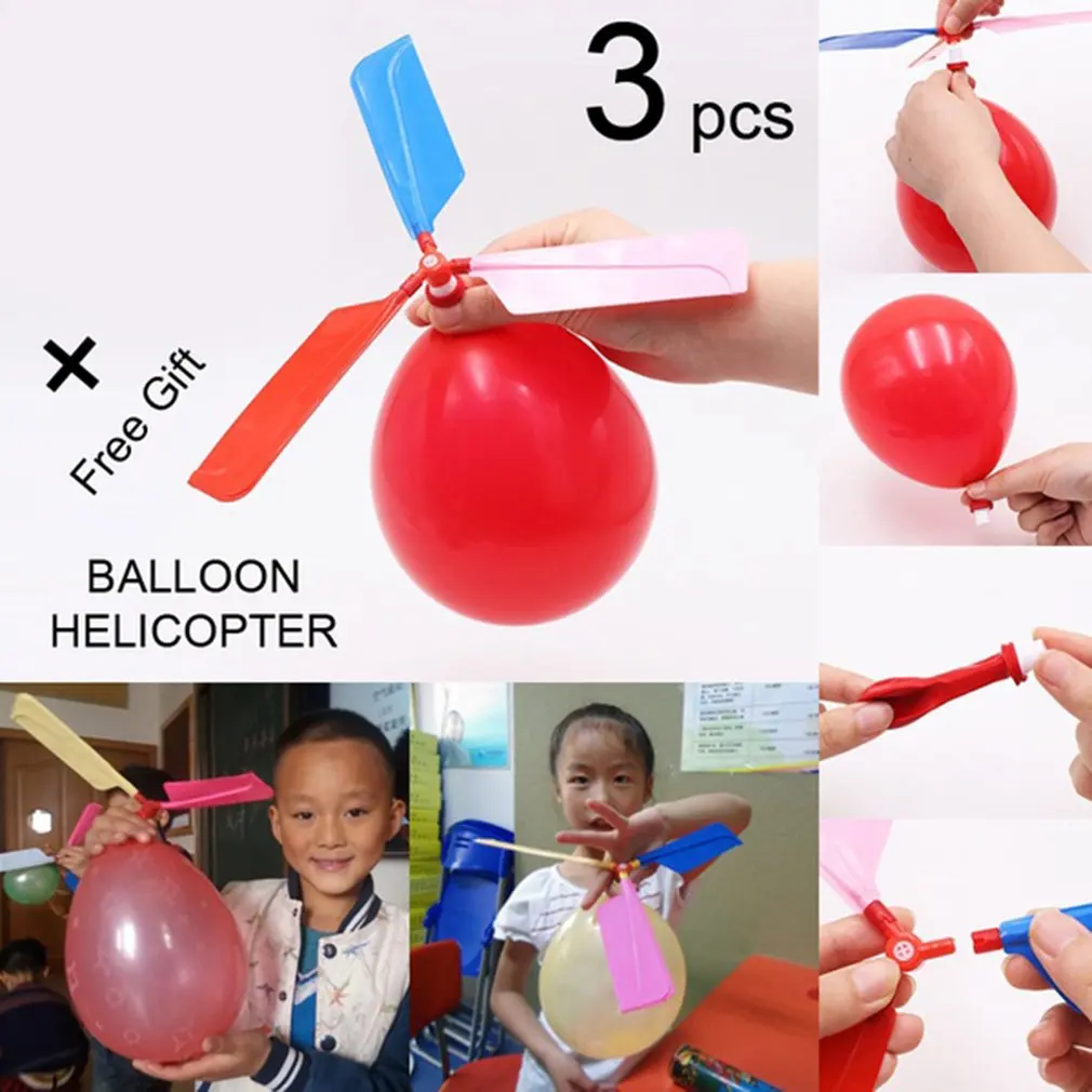 

3Pcs Funny Classic Helicopter Balloon Inflatable Toys for Parent-Child Interaction Flying Games Children Birthday Party Supplies