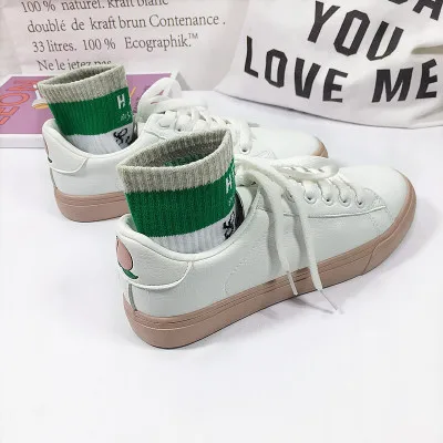 

2021 spring and autumn new casual all-match leather canvas lace up large size flat shoes