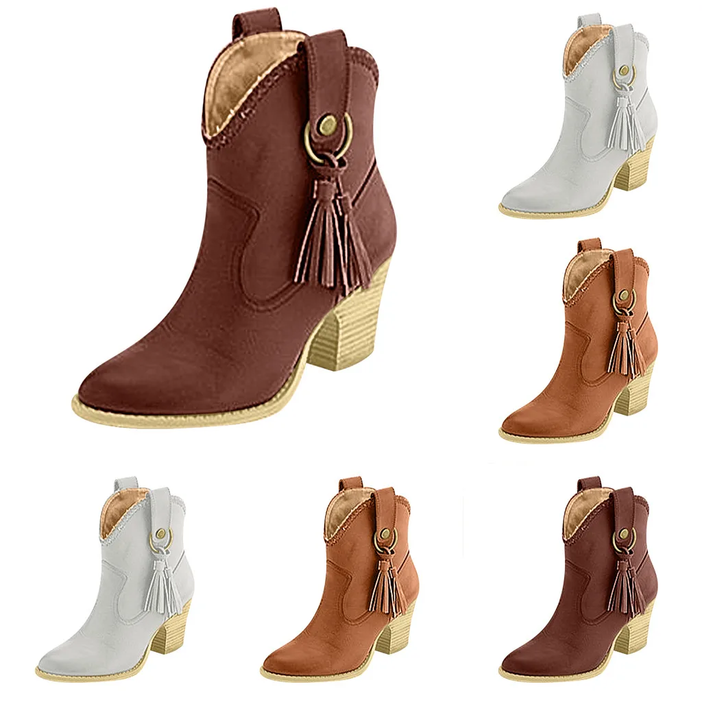 JAYCOSIN; коллекция года; женские ботильоны на высоком квадратном каблуке; botas zapatos mujer; кожаная зимняя обувь в стиле ретро; ботинки размера плюс; ковбойские ботинки