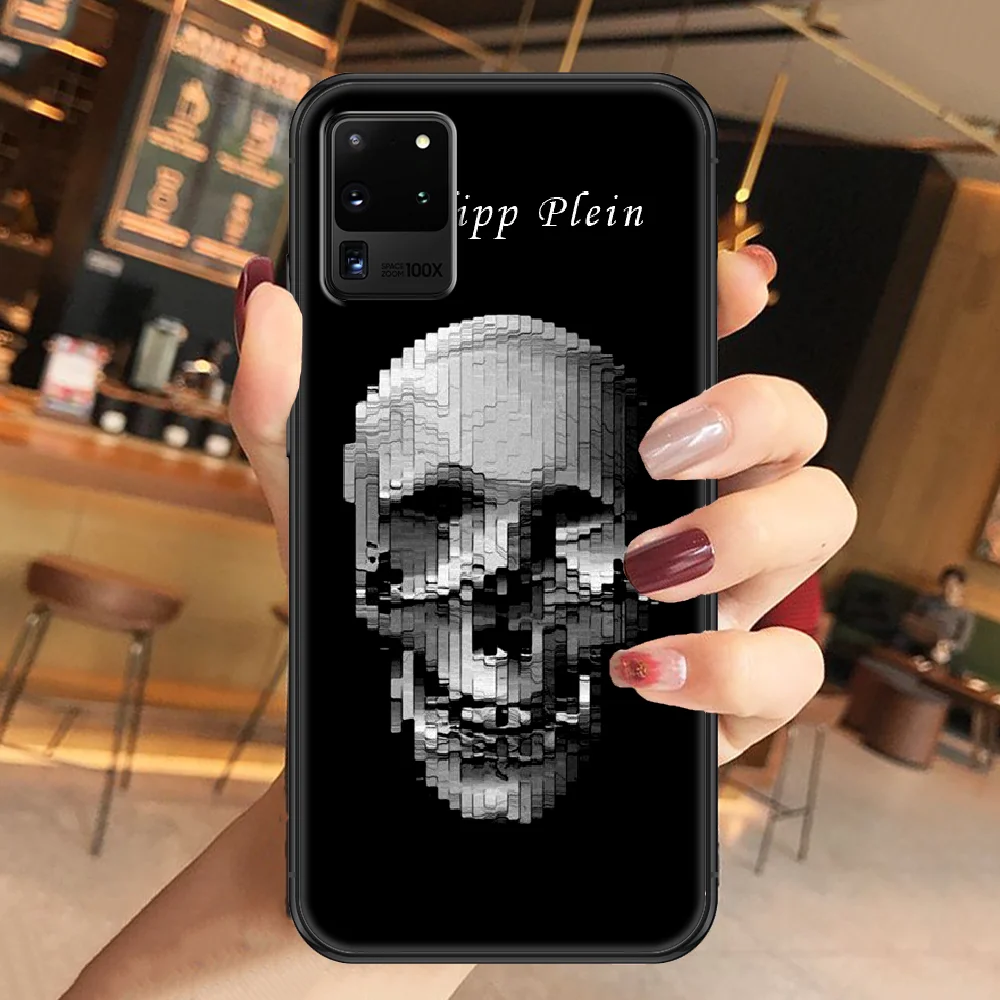 

philipp Luxury qp Brand Phone case For Samsung Galaxy Note 4 8 9 10 20 S8 S9 S10 S10E S20 Plus UITRA Ultra black luxury cover