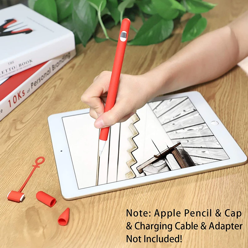 Силиконовый чехол 4 в 1 для Apple карандаш стилус ручка держателя Карманный