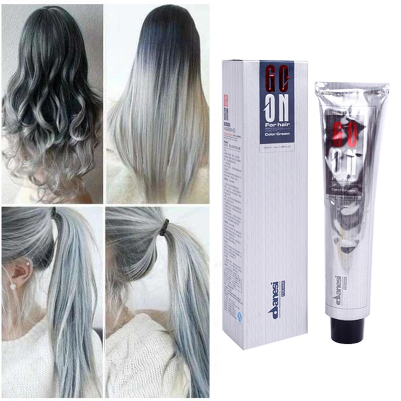 

Fashion 95ml Hair Dye Blue Black Light Gray Granny Grey Hair Dye Super Easy To Use Hair Color Wax Lasts Effectively TSLM2