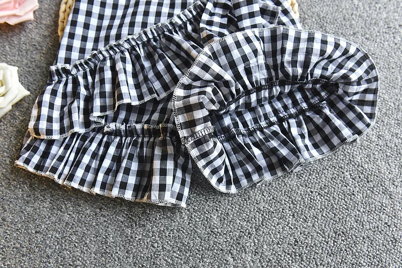 

2PCS WLG Girls Outfits Kids Short Sleeve Floral Printed T Shirt and Plaid Shorts Set Baby Girl Sommer Clothing Set for 2-6 Years