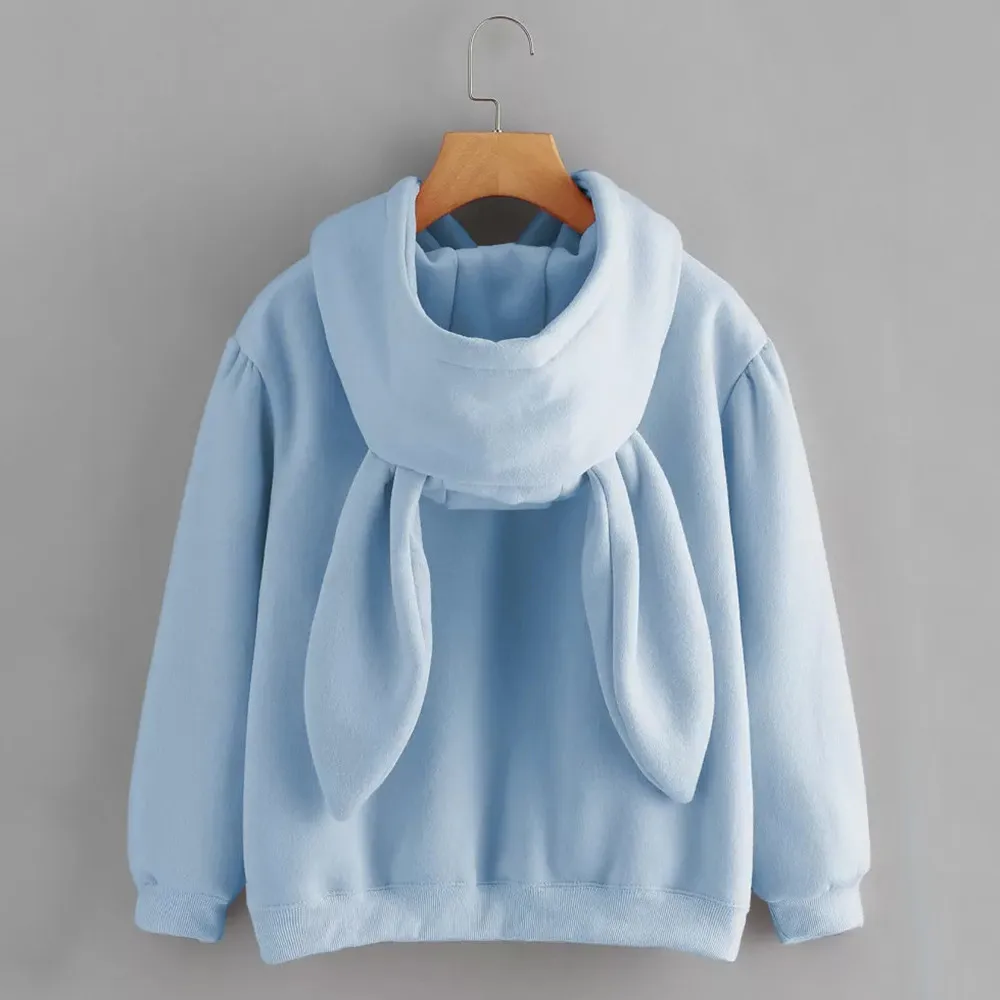 Kawaii Rabbit Hoodie Womens Top Long Sleeve Hoodie Sweatshirt Pullover Tops Autumn Winter Korean Style Sweatshirt Худи Оверсайз