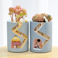 creative animal resin flowerpot succulents planter water planting container rabbit hedgehog decorative pot desktop ornament