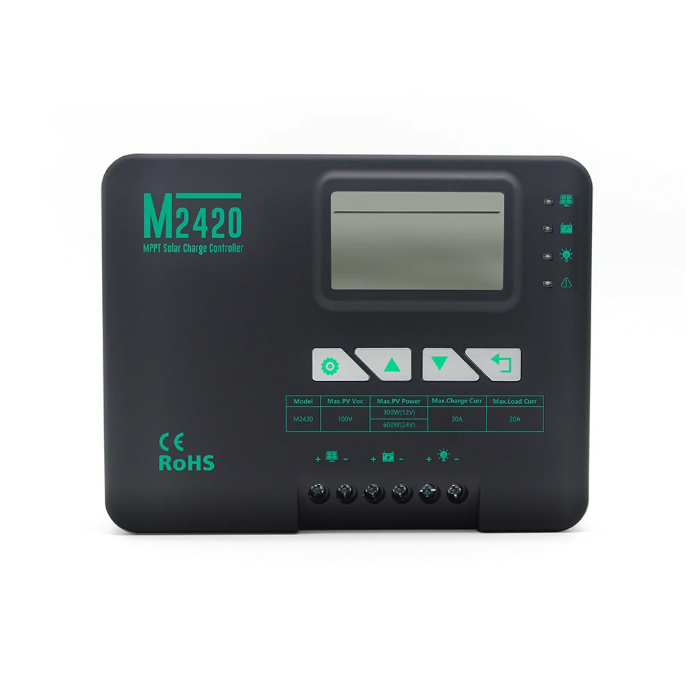 Контроллер заряда солнечной батареи MPPT 20A 30A 40A Φ 12V 24V Авто с ЖК-дисплеем Bluetooth