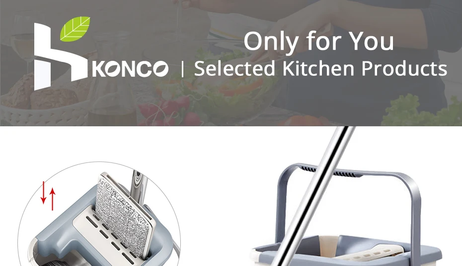 Konco Волшебные швабры для уборки с ковшом, плоская швабра с водой для дома, кухни, инструменты для уборки дома