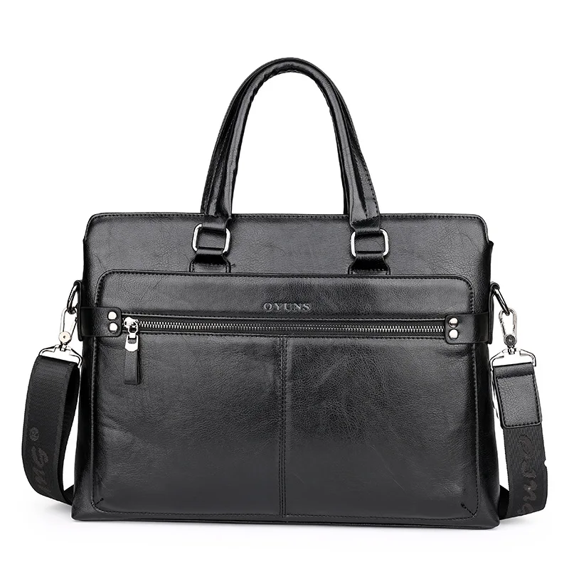 

Классический дизайнерский мужской деловой портфель из искусственной кожи, мужская сумка через плечо, сумка для ноутбука, Вместительная дор...