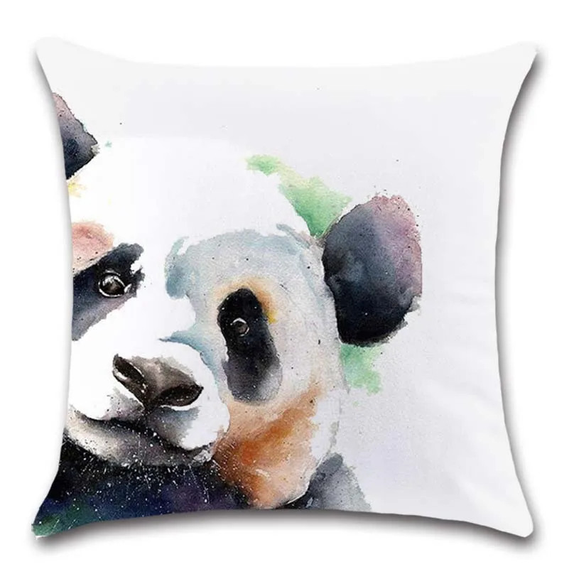 Белый Чехол на подушку с изображением животных панды тигра собаки кота украшение