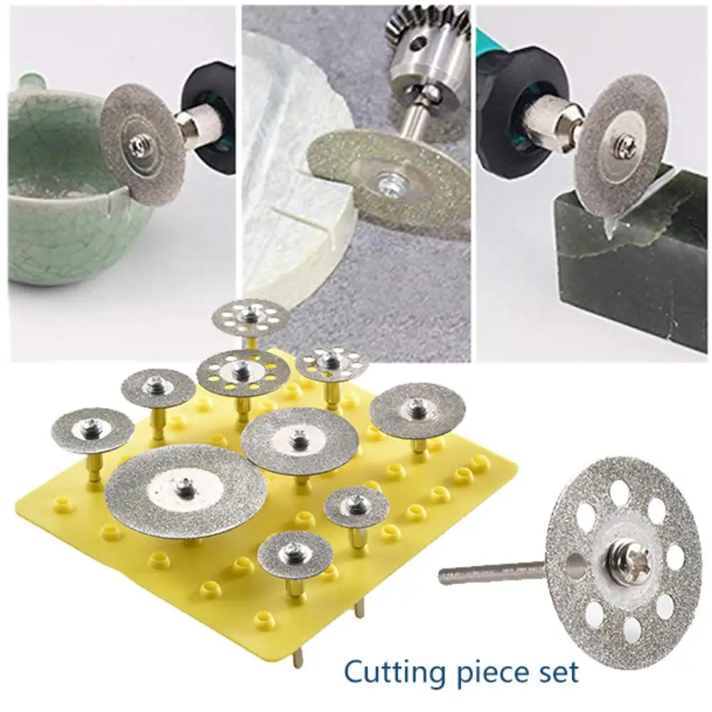 

Алмазный режущий диск для вращающегося инструмента, 10 шт., алмазный режущий диск, Алмазное покрытие, пила, отрезной НАБОР ДИСКОВ, аксессуары ...