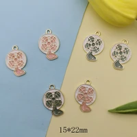 10pcslot pampas grass fan electric fan enamel charms zinc alloy metal pendants earrings charm for diy couple jewelry making