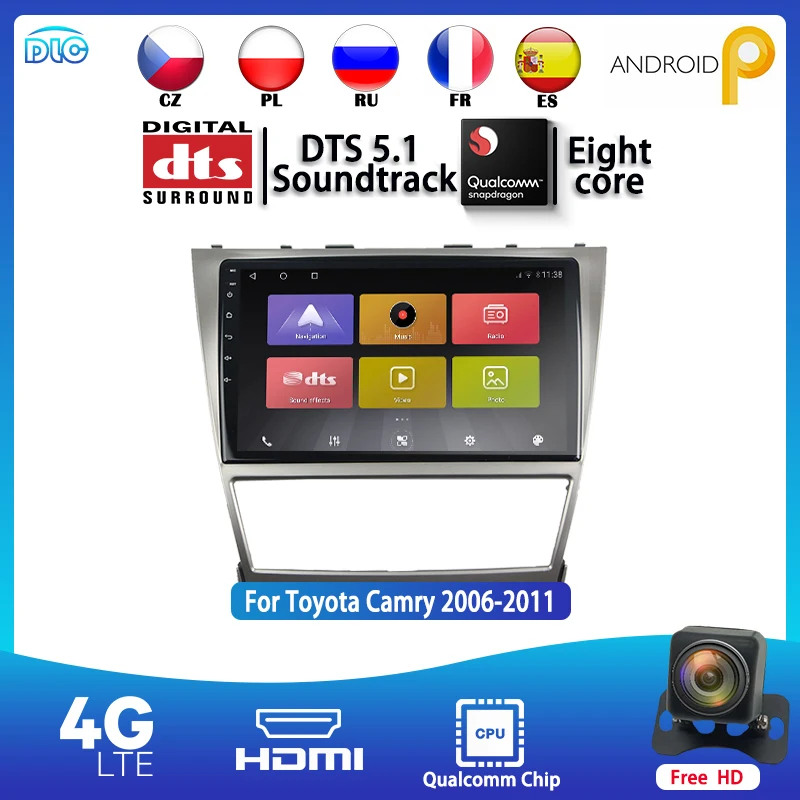 Android 9 0 4G + 64G 8 ядро IPS 1280*720 QLED Wi-Fi 2 Din Радио Стерео головное устройство GPS навигации
