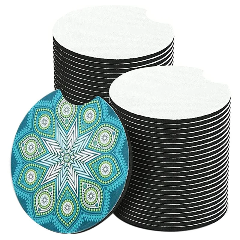 

50Pcs Sublimation Car Coasters Blanks,For DIY Crafts Car Cup Coasters Painting Project Sublimation Accessories