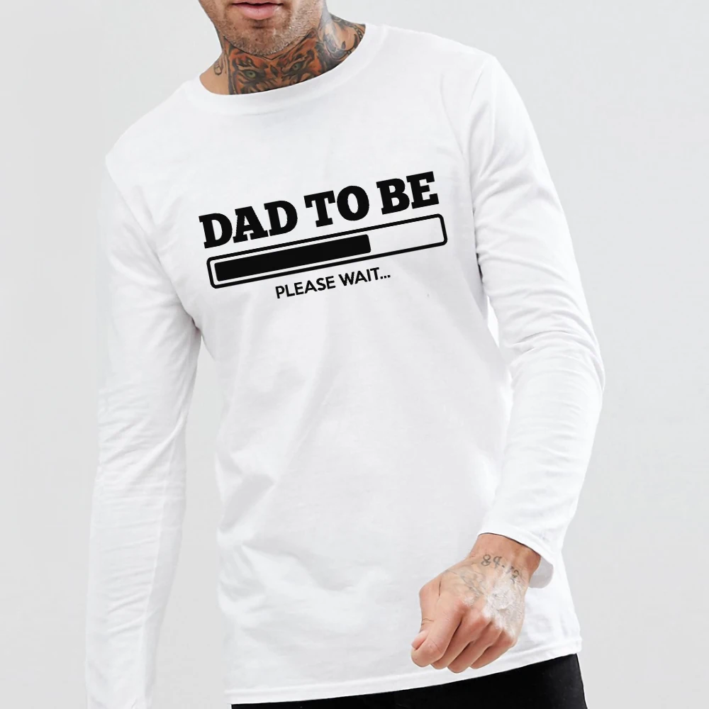 Забавный папа женат мужской стиль черный белый хлопок с длинным рукавом футболки