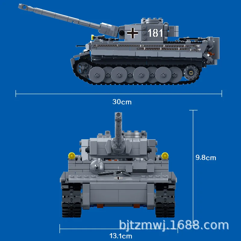 Кирпичи для сборки немецкого танка времен Второй мировой войны 1010 шт. 1:28 тяжелый