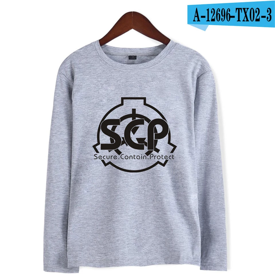 Frdun Scp Foundation футболка с длинным рукавом Kpop Новинка Хлопок Высокое качество Женская/Мужская Повседневная Новая модная Осенняя Футболка Топ тройники - Цвет: GRAY