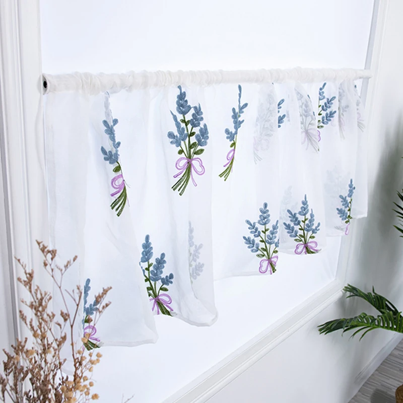 

Short Curtain Tulle Window Sheer Kitchen Curtains For Living room Bedroom Curtains for Window Screening Voile Drapes Custom