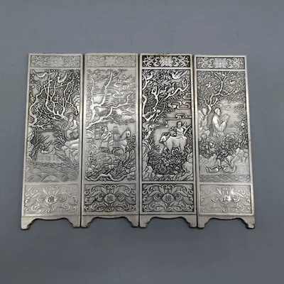 Exquisitos adornos decorativos de cobre blanco, pieza de cerradura de ni&ntilde;a de oro y jade-0