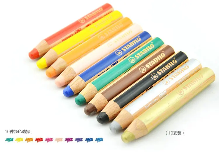 Карандаш-карандаш Stabilo wood 3 в 1 6/10/18 цветов