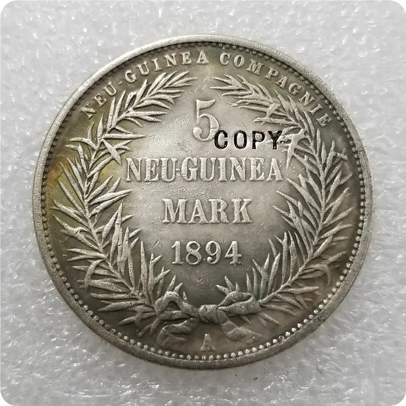 1894 Германия 5 Марка Новая Гвинея копия памятные монеты реплики монет медаль