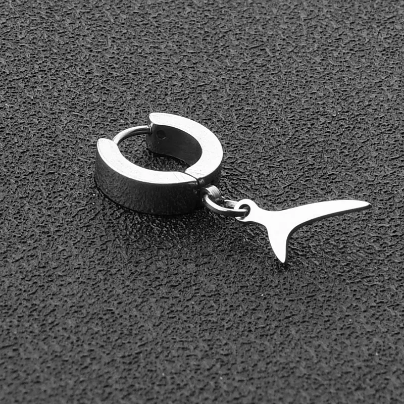 

xiaoboACC 1PC Clip Earrings for Men and Women Punk Simple Stainless Steel Check Mark Drop Earrings Freeshipping