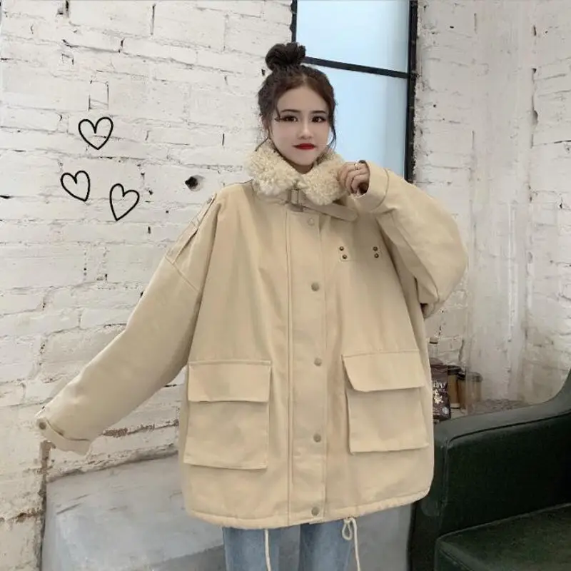 

cotton-padded jacket women's autumn and winter 2020 new loose Korean students thicken and cashmere cotton coat jacket tide