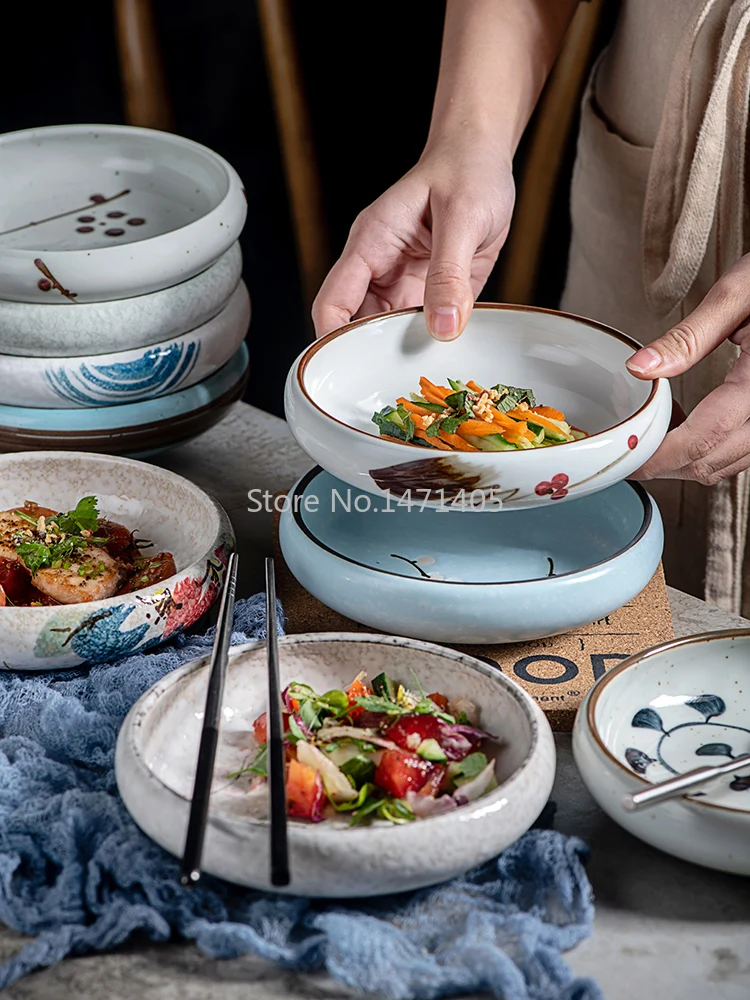 

Japanese-style Hand-painted Ceramic Plate Dish Home Dining Plate Dish Fruit Plate Creative Snack Dish Snack Dish Sushi Dish