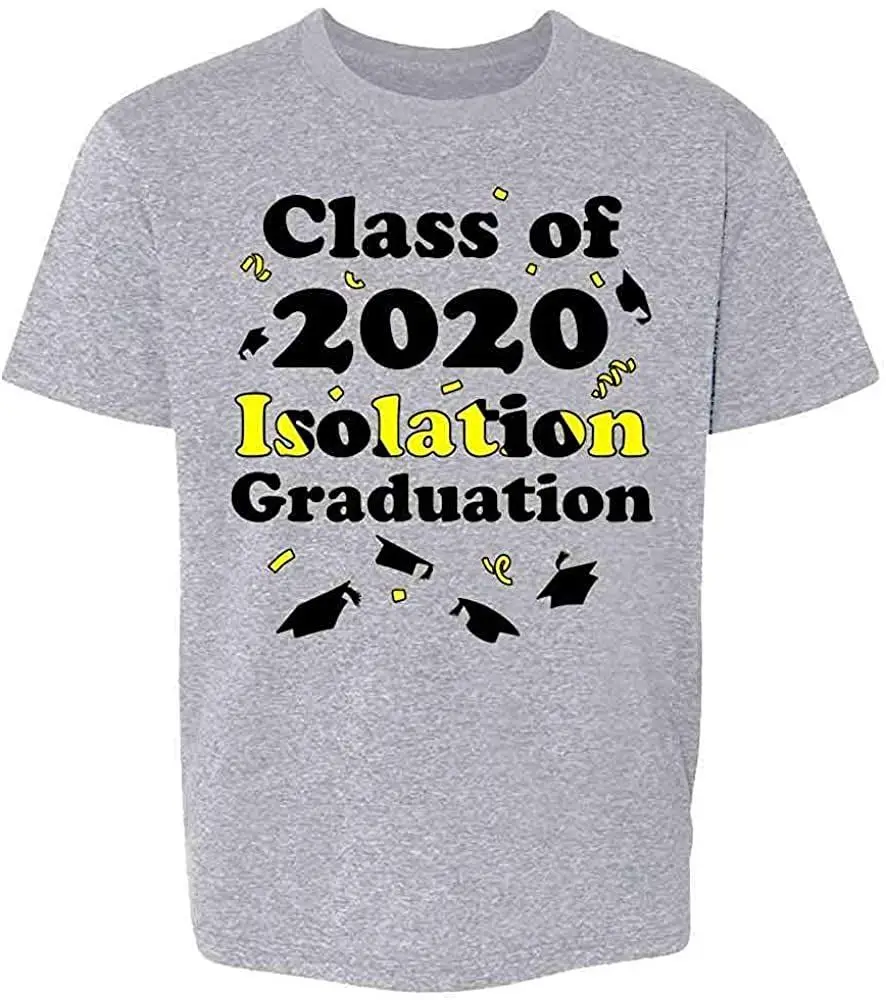 

Новинка, графическая забавная футболка для мальчиков и девочек, класс 2020 года, с карантинной изоляцией, на выпускной, модные летние топы