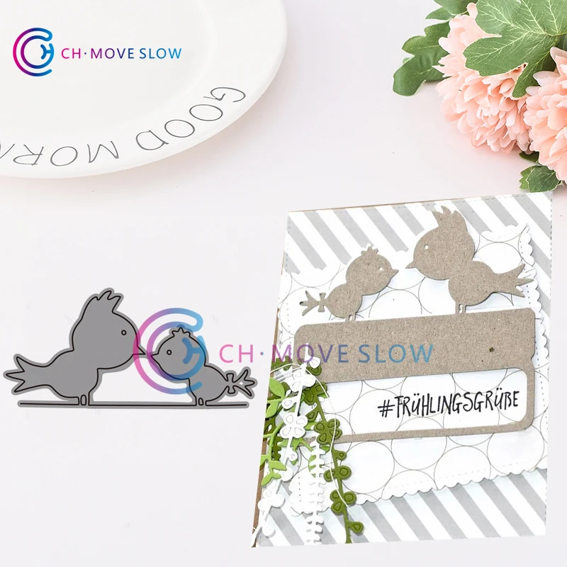 Новинка 2019 металлические резные штампы CH Two birds 3D DIY для скрапбукинга углеродный