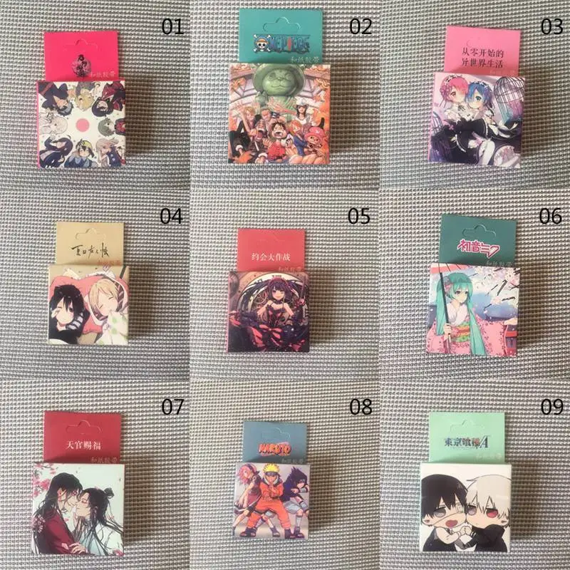 

Anime Naruto One Piece Tokyo Ghoul Re: Zero Washi Tape 1.5cmx5m Adhesive Tape Stationery DIY Decor Masking Tape