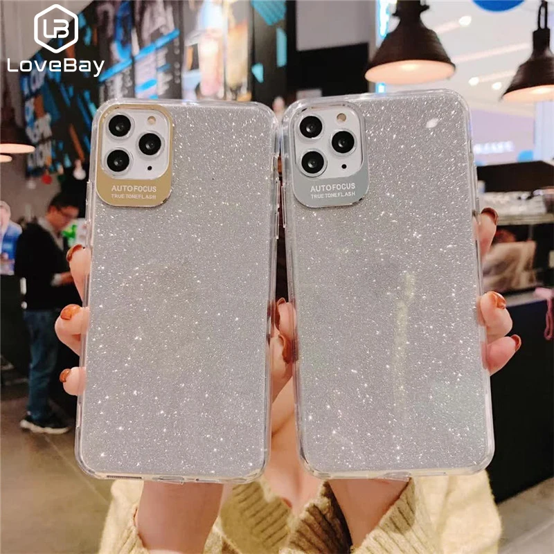 Lovebay противоударный Сияющий Блестящий порошковый чехол для телефона iPhone 11 Pro XR XS