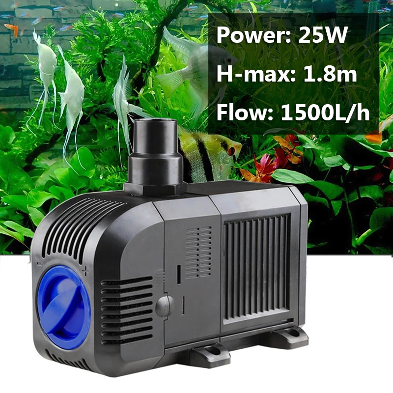 

1500L/h 25W 400GPH Adjustable Submersible Water Pump Aquarium Fountain Fish Tank