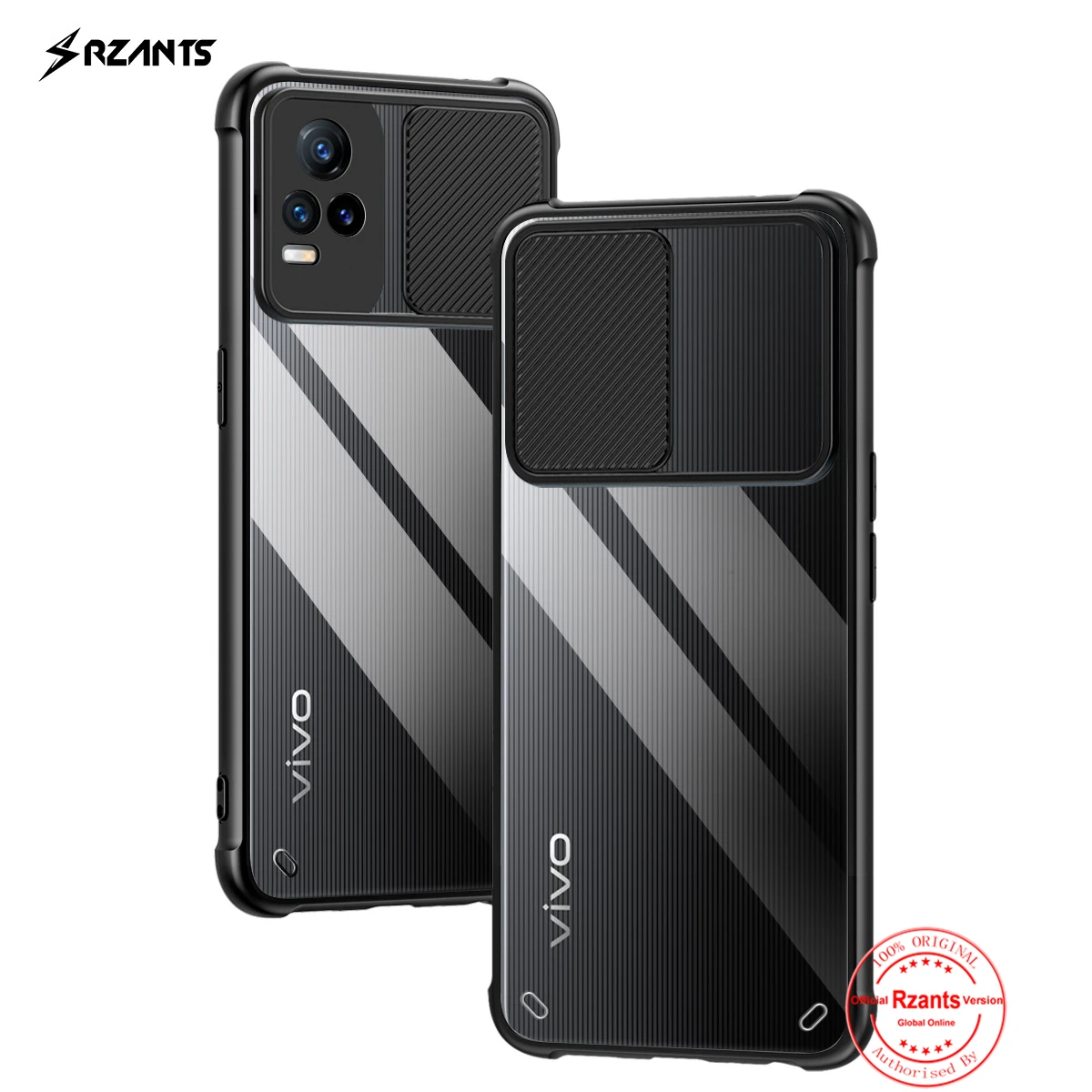 

Rzants For VIVO V21E 4G Case Lens Protection Camera Strong Protective Slim Airbag Transparent Thin Clear Cover