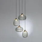 Скандинавский современный минималистичный светильник для столовой, спальни, прикроватной тумбочки, одноголовочный дымчатый серый стеклянный маленький светильник