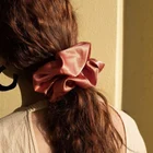 Резинки для волос пастельных цветов женские, шелковые эластичные заколки большого размера из органзы, однотонные аксессуары для волос, 2021